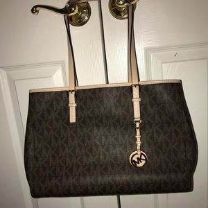 MICHAEL Michael Kors Brown Large Jet Set Tote